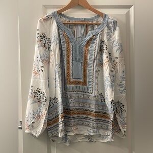 Bohemian Floral Print Tunic Top